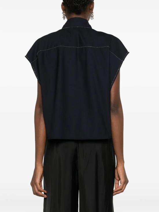  파비아나 필리피 블라우스 CAD264F241D620M466 navy - FABIANA FILIPPI