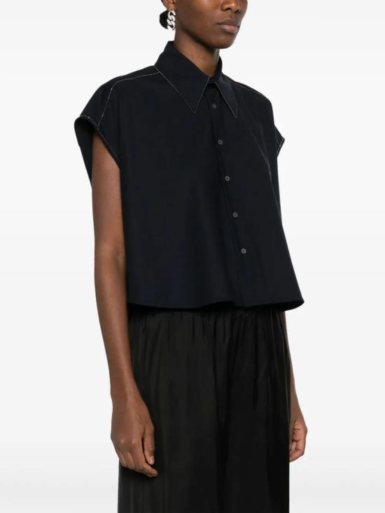  파비아나 필리피 블라우스 CAD264F241D620M466 navy - FABIANA FILIPPI