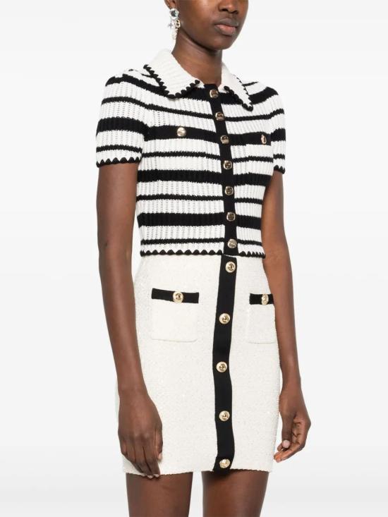  셀프 포트레이트 블라우스 SS25126T black - SELF PORTRAIT