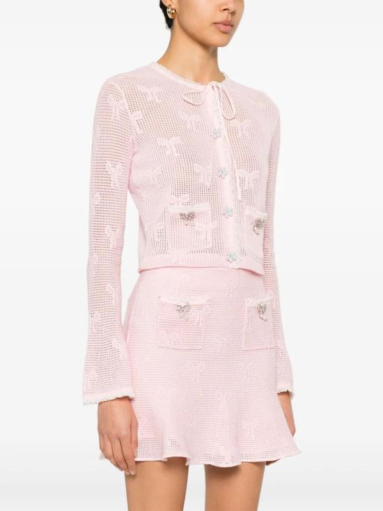  셀프 포트레이트 가디건 SS25164C pink - SELF PORTRAIT