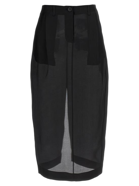 25FW 케이트 미디 스커트 41493002W3002200 Black