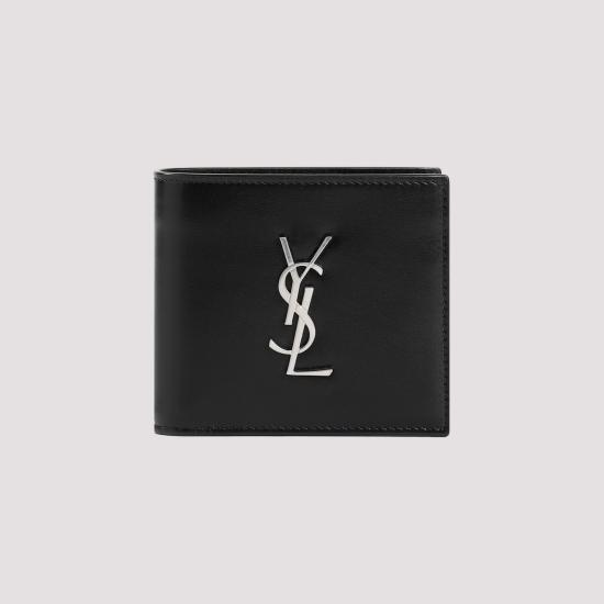 25FW 생로랑 모노그램 반지갑 453276 0SX0E 1000 NERO - SAINT LAURENT