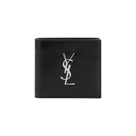 25FW 생로랑 모노그램 반지갑 453276 0SX0E 1000 NERO - SAINT LAURENT