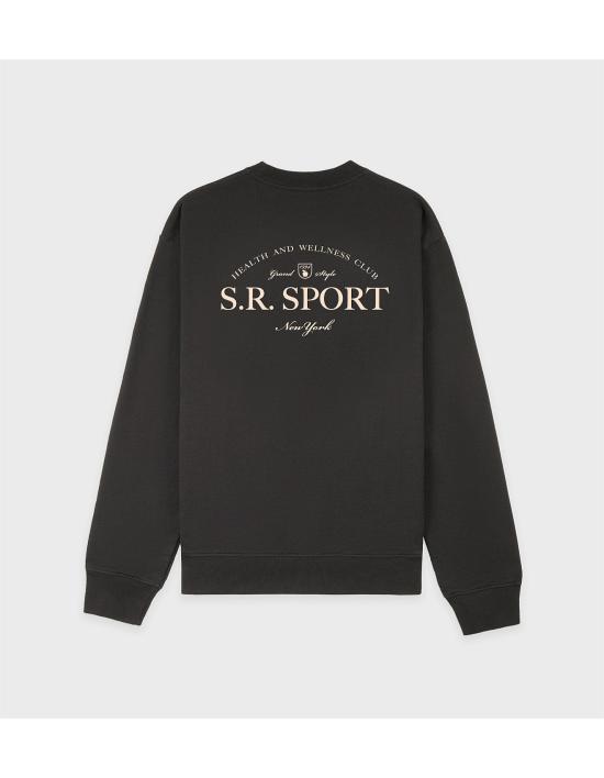  스포티앤리치 긴팔 티셔츠 ST071512304BA02 FADED BLACK CREAM DOM - SPORTY & RICH