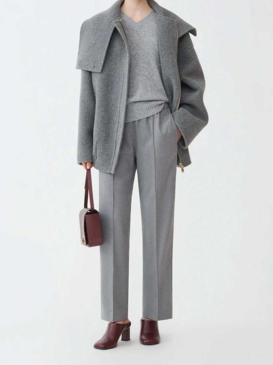  파비아나 필리피 세퀸 브이넥 스웨터 MAD224F531D2968132 Grey - FABIANA FILIPPI