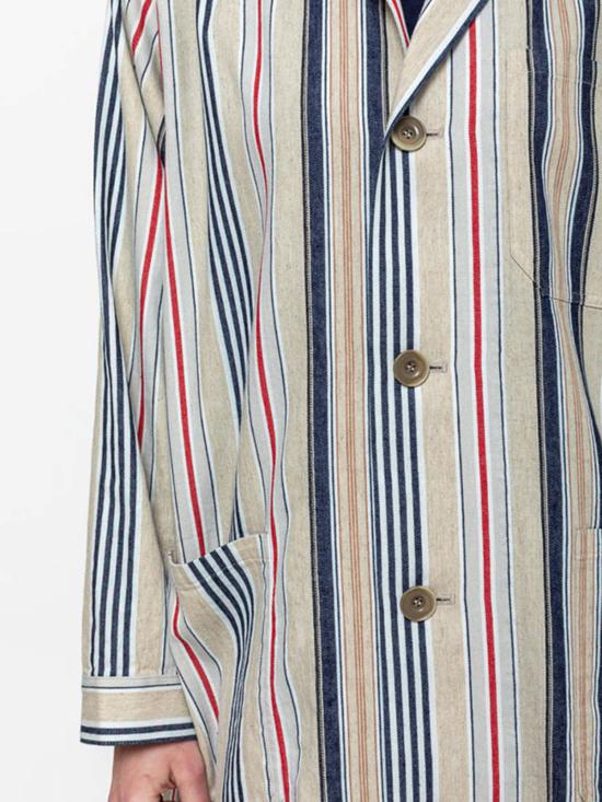  이치 앤티퀴트 자켓 Ichi Antiquites 인디고 스트라이프 아뜰리에 재킷 멀티 스트라이프 - ICHI ANTIQUITES