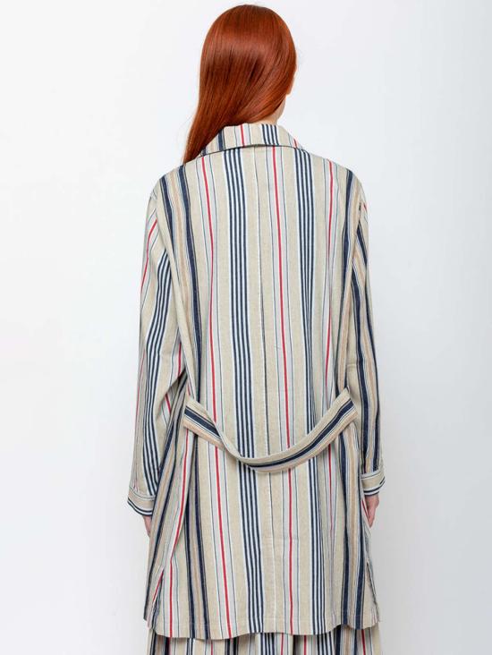  이치 앤티퀴트 자켓 Ichi Antiquites 인디고 스트라이프 아뜰리에 재킷 멀티 스트라이프 - ICHI ANTIQUITES