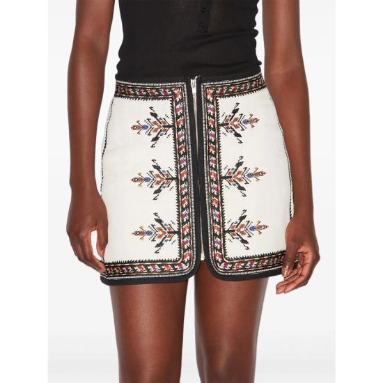 25SS 이자벨마랑에뚜왈 미디 스커트 C1J09E JU0288FA 23EC WHITE BLACK - ISABEL MARANT ETOILE