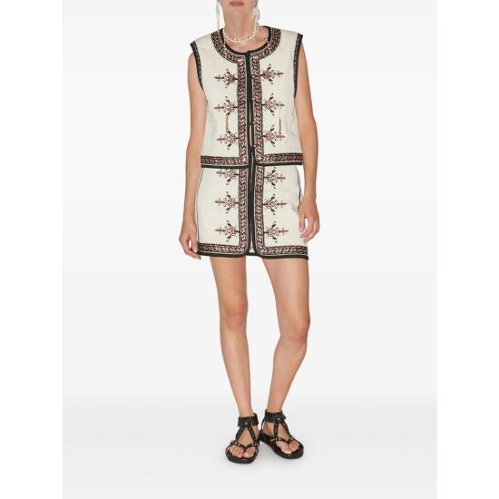 25SS 이자벨마랑에뚜왈 스웨터 C1J09E GI0043FA 23EC WHITE BLACK - ISABEL MARANT ETOILE