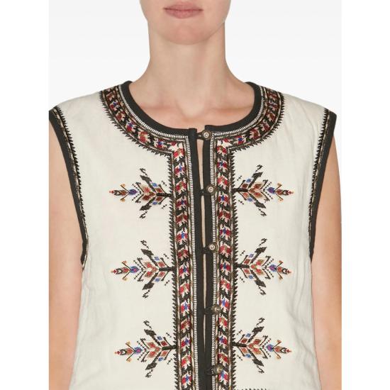 25SS 이자벨마랑에뚜왈 스웨터 C1J09E GI0043FA 23EC WHITE BLACK - ISABEL MARANT ETOILE