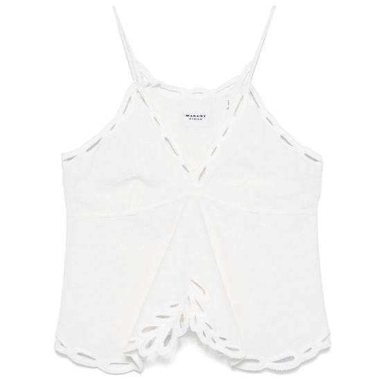 25SS 이자벨마랑에뚜왈 민소매 티셔츠 C1J12E HT0537FA 20WH WHITE