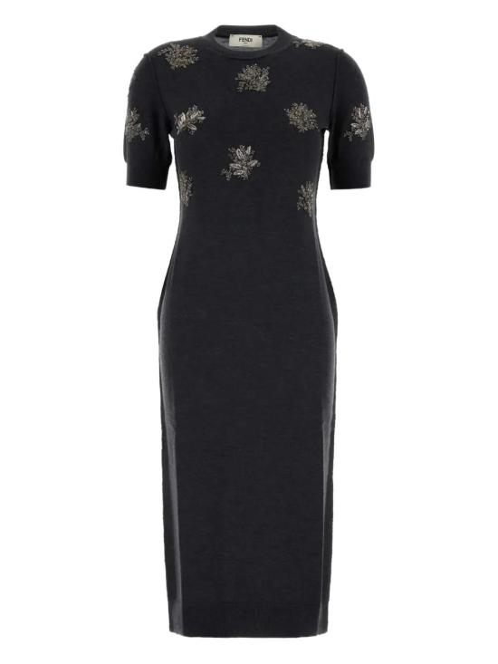  펜디 미디 원피스 FZDD33ATPR black