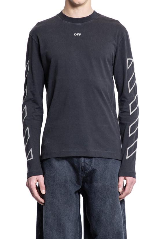25SS 오프화이트 긴팔 티셔츠 OMAB086S25JER0041361 Black