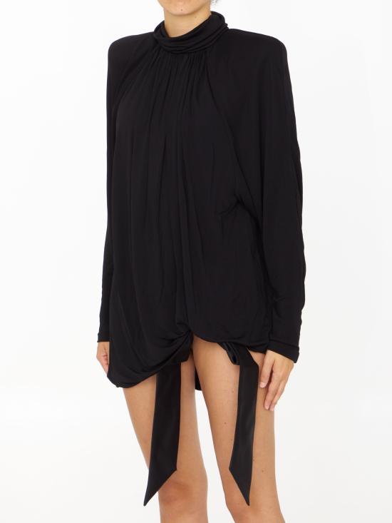  생로랑 미디 원피스 744258 BLACK - SAINT LAURENT