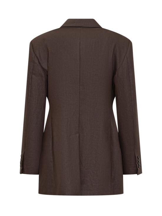 25SS 브루넬로 쿠치넬리 폴리쉬드 린넨 트윌 모닐리 블레이저  ML1427261 C273 BROWN - BRUNELLO CUCINELLI