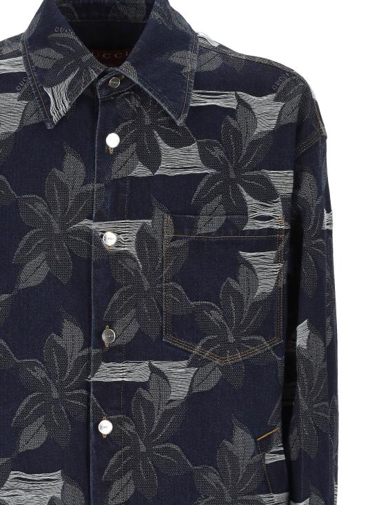 25SS 구찌 셔츠 822248 XDC9T4309 DARK BLUE IVORY - GUCCI