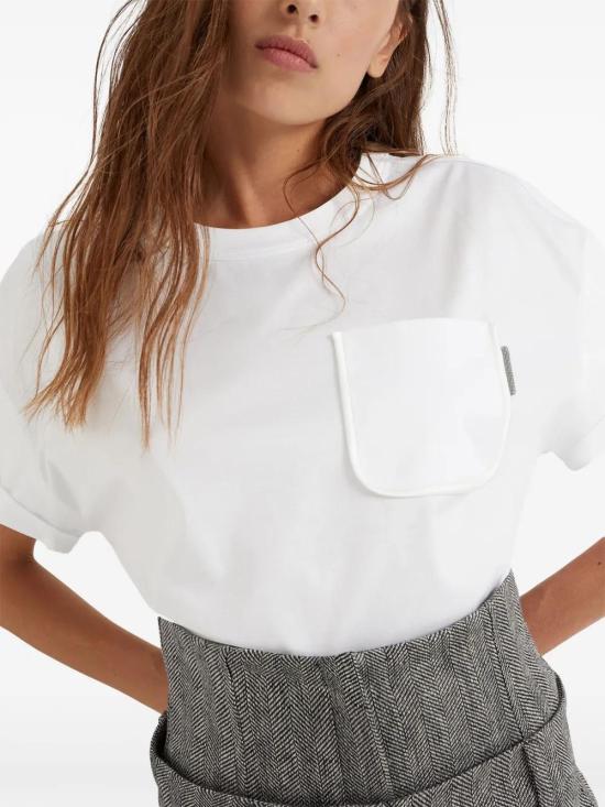  브루넬로 쿠치넬리 반팔 티셔츠 M0T81EH900C6159 milk - BRUNELLO CUCINELLI