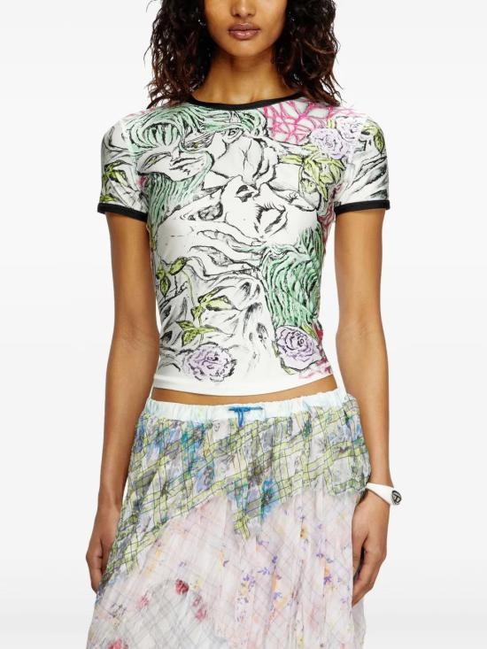  디젤 반팔 티셔츠 A166360KNAU white - DIESEL