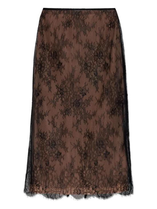  셀프 포트레이트 미디 스커트 SS25172MSK black