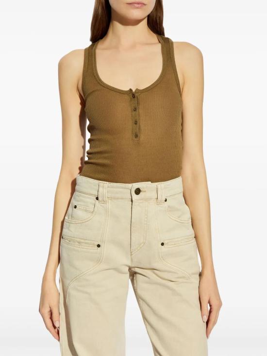  이자벨마랑 민소매 티셔츠 TS0257FAC1N03I khaki - ISABEL MARANT