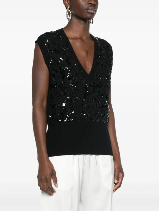  파비아나 필리피 민소매 티셔츠 MAD265F053L1630000 black - FABIANA FILIPPI