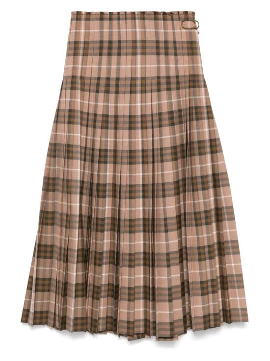  버버리 미디 스커트 8099694 brown - BURBERRY