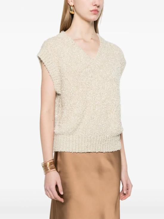  에르노 민소매 티셔츠 MV000020D76073 beige - HERNO