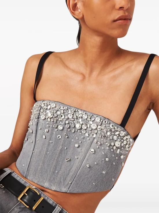  미우미우 민소매 티셔츠 GWT039S23213RN - MIU MIU