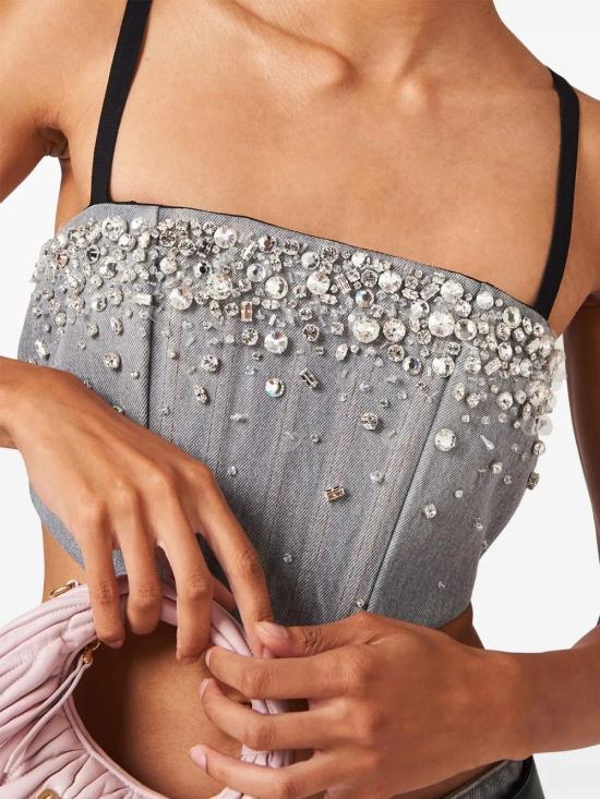  미우미우 민소매 티셔츠 GWT039S23213RN - MIU MIU