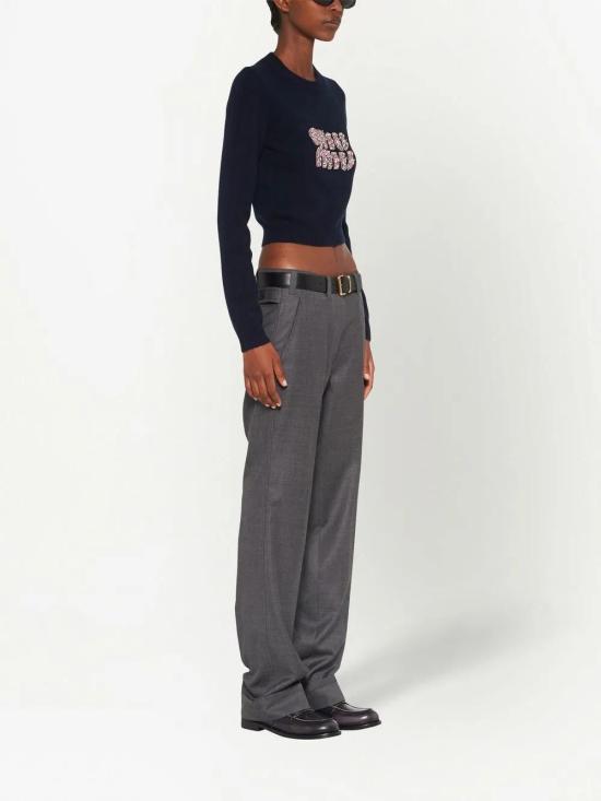  미우미우 스웨터 MML725S23112LJ navy - MIU MIU