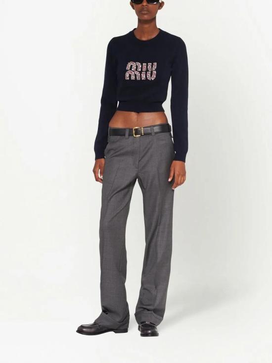  미우미우 스웨터 MML725S23112LJ navy - MIU MIU