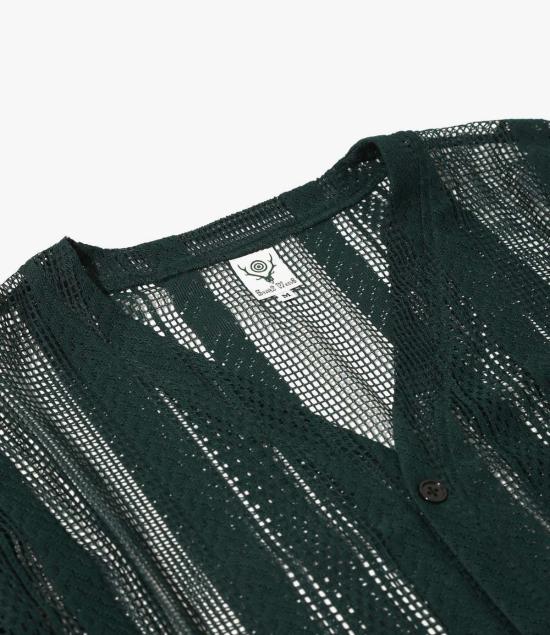  사우스투웨스트에잇 스웨터 South2 West8 V넥 카디건 그린 - SOUTH2 WEST8