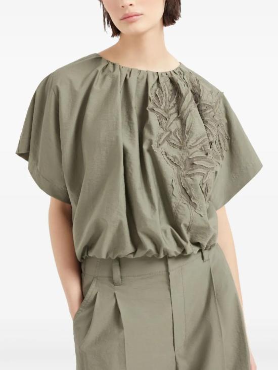  브루넬로 쿠치넬리 블라우스 M0F79HJ500C3066 green - BRUNELLO CUCINELLI