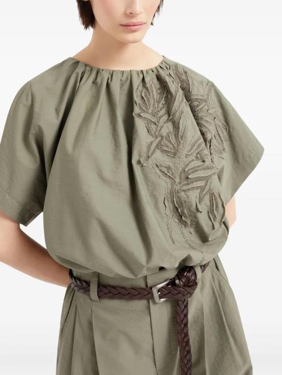  브루넬로 쿠치넬리 블라우스 M0F79HJ500C3066 green - BRUNELLO CUCINELLI