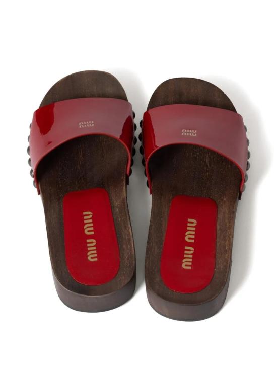 26FW 미우미우 뮬/슬리퍼 5Z425EFA030069 F0011 ROSSO - MIU MIU
