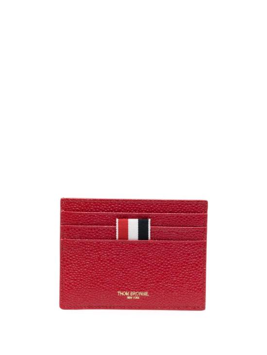 26FW 톰브라운 페블 그레인 레더 스트라이프 노트 카드 홀더 MAW031L00198 600 RED