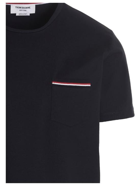 26SS 톰브라운 미디움 웨이트 저지 팁 포켓 크루넥 티셔츠 MJS010A01454 415 - THOM BROWNE
