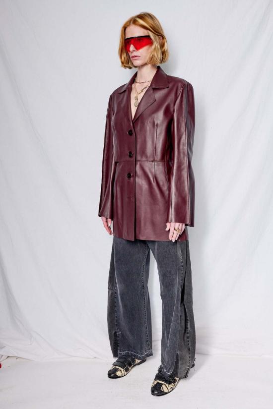  Jovana Markovic 자켓 조바나 마르코비치 아나 가죽 재킷 버건디 - OTHER BRANDS