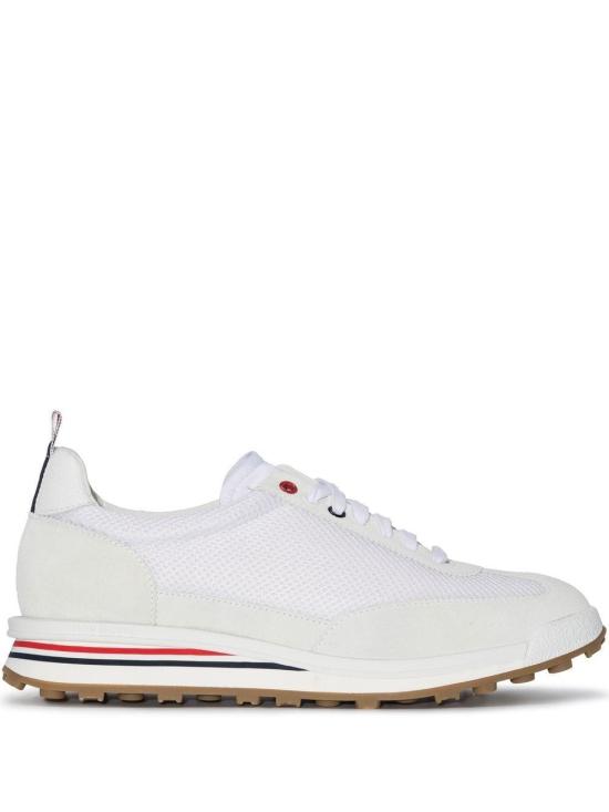 25FW 톰브라운 파인 키드 스웨이드 테크 러너 베이지 MFD180A03050 100 WHITE