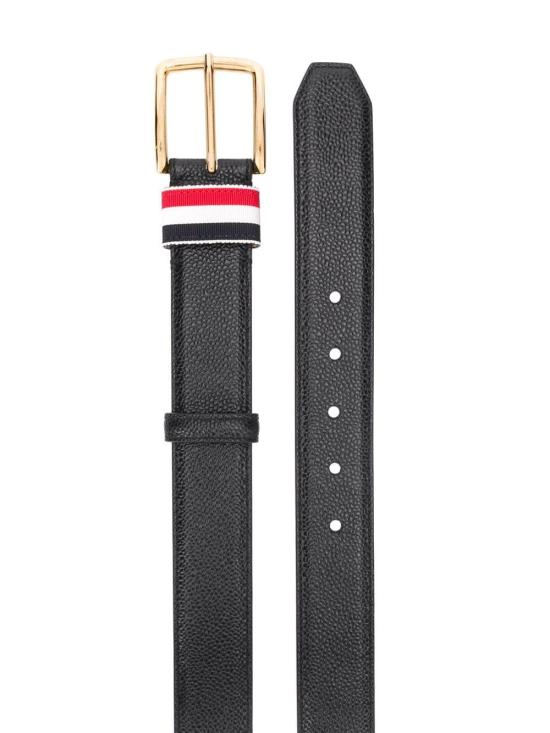 26FW 톰브라운 카프스킨 페블 레더 벨트 MCX039A00198 BLACK - THOM BROWNE