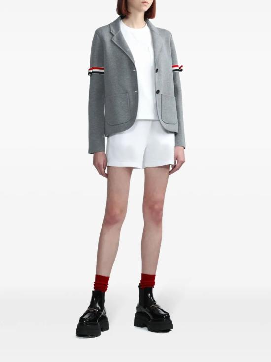 26SS 톰브라운 미드웨이트 저지 박시 숏슬리브 포켓 티셔츠 FJS123A00042 100 WHITE - THOM BROWNE
