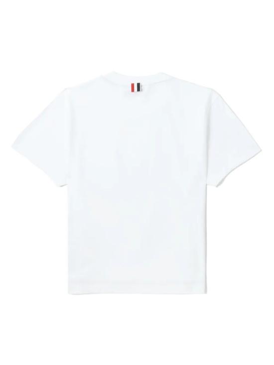 26SS 톰브라운 미드웨이트 저지 박시 숏슬리브 포켓 티셔츠 FJS123A00042 100 WHITE - THOM BROWNE
