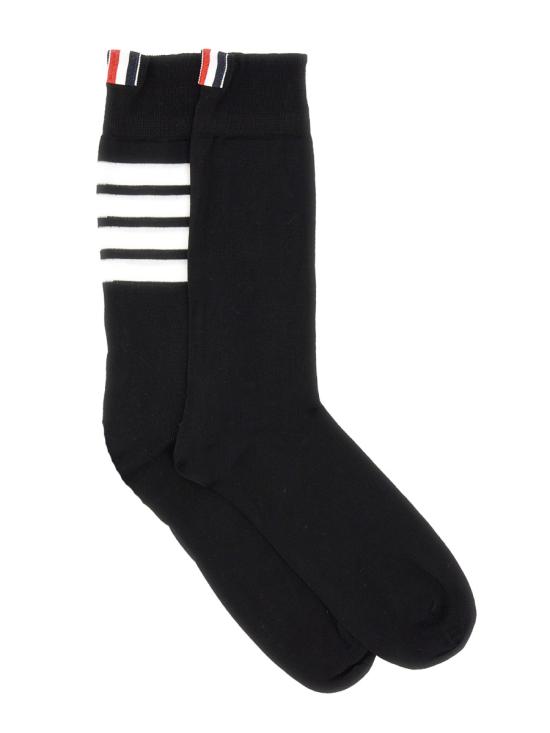 26FW 톰브라운 라이트웨이트 코튼 4바 미드카프 삭스 MAS023B01690 001 BLACK