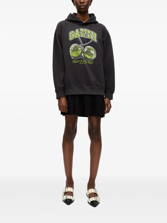  가니 후드 티셔츠 T4285 black - GANNI