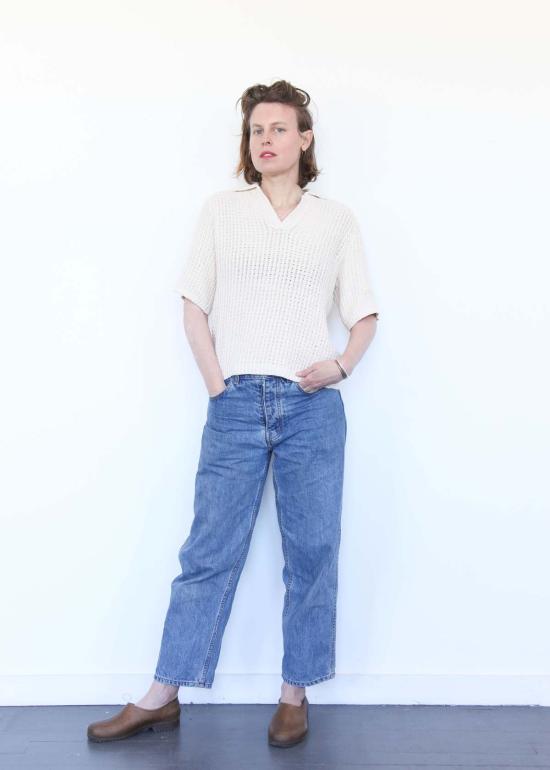  로렌 마누지안 반팔 티셔츠 랙 폴로 아이보리