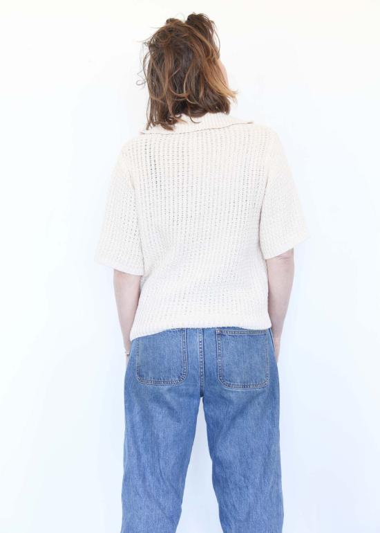  로렌 마누지안 반팔 티셔츠 랙 폴로 아이보리 - LAUREN MANOOGIAN