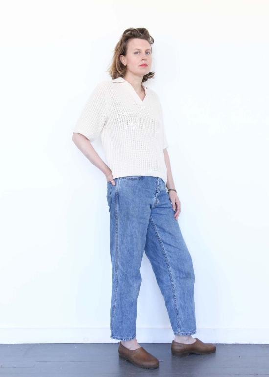  로렌 마누지안 반팔 티셔츠 랙 폴로 아이보리 - LAUREN MANOOGIAN