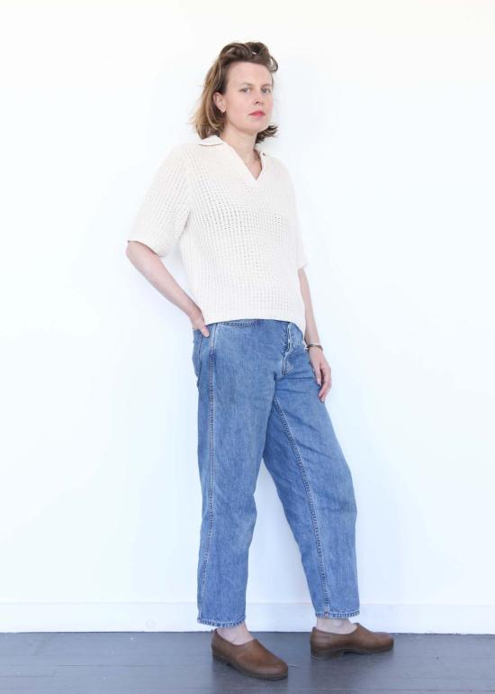  로렌 마누지안 반팔 티셔츠 랙 폴로 아이보리 - LAUREN MANOOGIAN