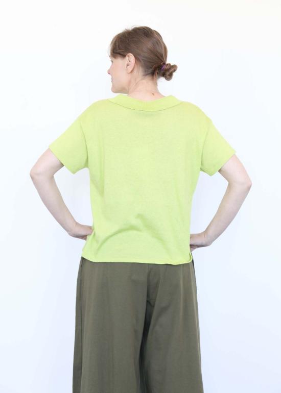  아뜰리에 델핀 블라우스 아틀리에 델핀 하이 게이지 니트  라임 - ATELIER DELPHINE