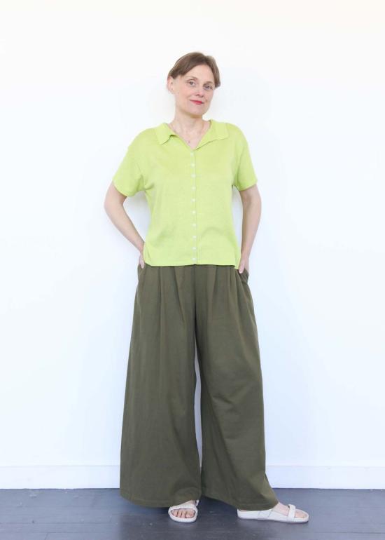  아뜰리에 델핀 블라우스 아틀리에 델핀 하이 게이지 니트  라임 - ATELIER DELPHINE